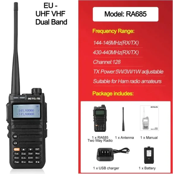 Аналогова Рація Retevis RA685, Аналоговая Рация Retevis RA685